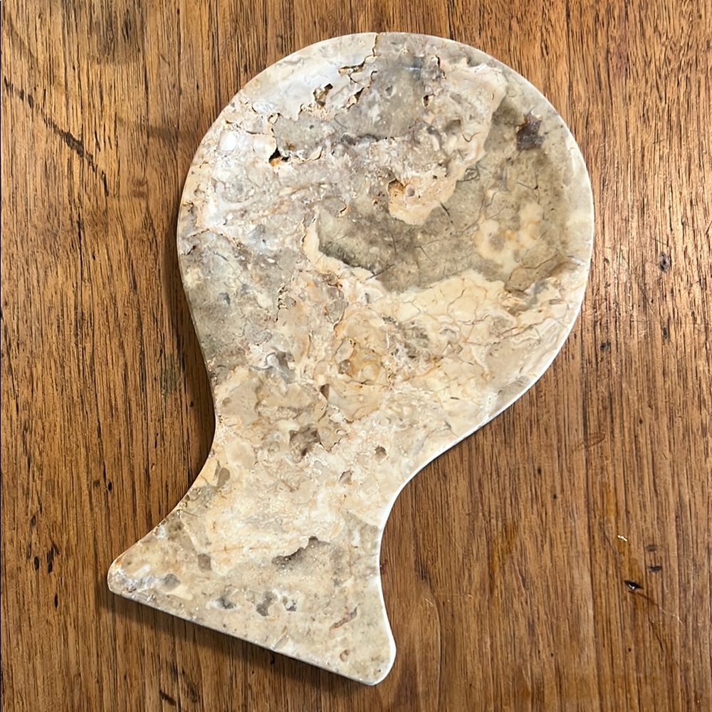 Marble Art Piece in Cream and Brown